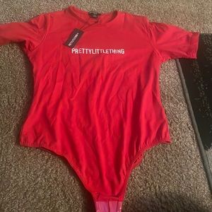 Red pretty little thing body suit ( never worn )
